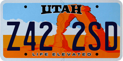 UT license plate Z422SD