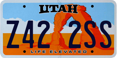 UT license plate Z422SS