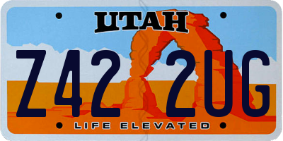 UT license plate Z422UG