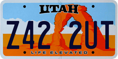 UT license plate Z422UT