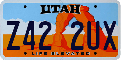 UT license plate Z422UX
