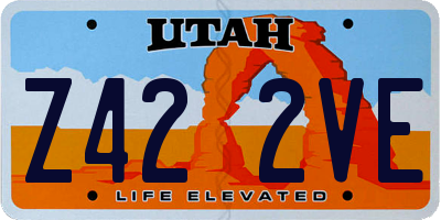 UT license plate Z422VE