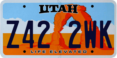 UT license plate Z422WK