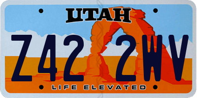 UT license plate Z422WV