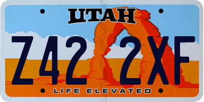 UT license plate Z422XF