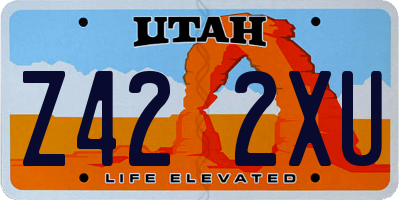 UT license plate Z422XU