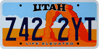 UT license plate Z422YT