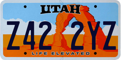 UT license plate Z422YZ