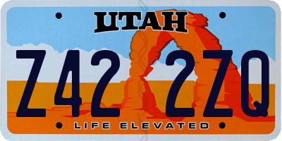 UT license plate Z422ZQ
