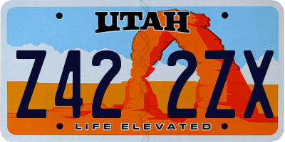 UT license plate Z422ZX