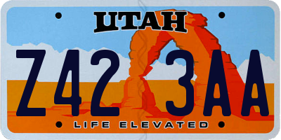 UT license plate Z423AA