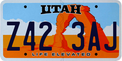 UT license plate Z423AJ
