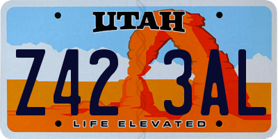 UT license plate Z423AL