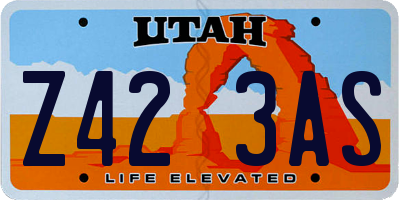 UT license plate Z423AS