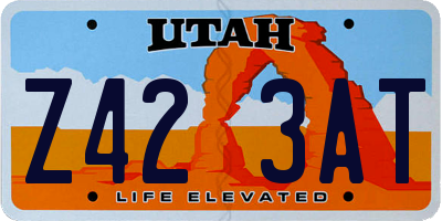 UT license plate Z423AT