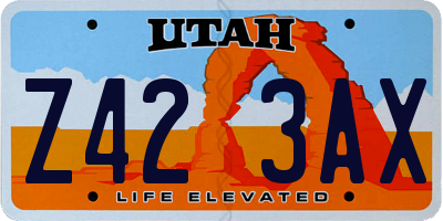 UT license plate Z423AX