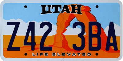 UT license plate Z423BA