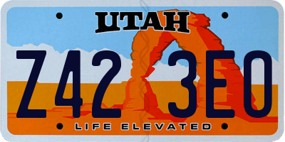 UT license plate Z423EO
