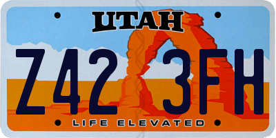UT license plate Z423FH