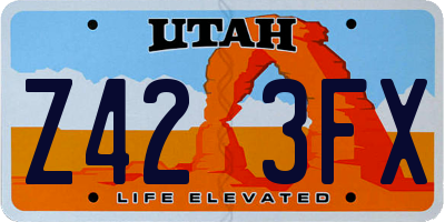 UT license plate Z423FX