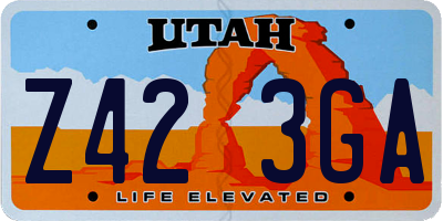 UT license plate Z423GA
