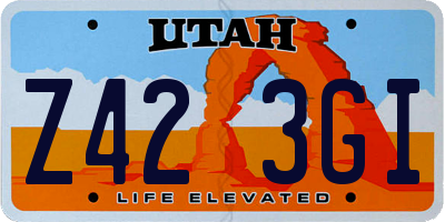 UT license plate Z423GI