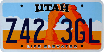 UT license plate Z423GL