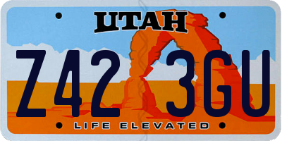 UT license plate Z423GU