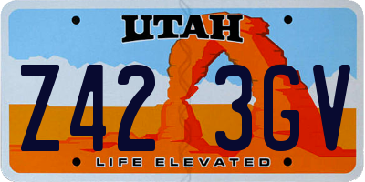 UT license plate Z423GV