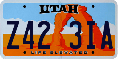 UT license plate Z423IA