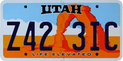 UT license plate Z423IC