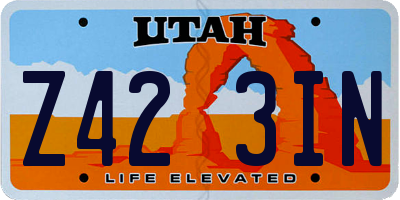 UT license plate Z423IN