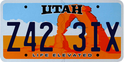 UT license plate Z423IX