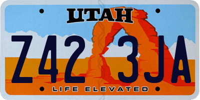 UT license plate Z423JA
