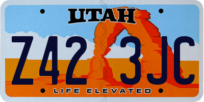 UT license plate Z423JC