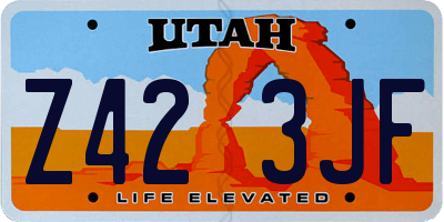 UT license plate Z423JF