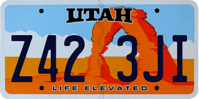 UT license plate Z423JI