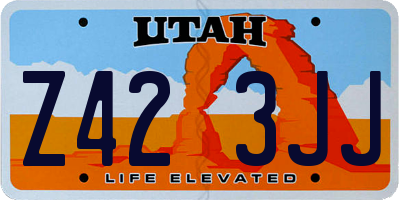 UT license plate Z423JJ