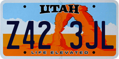 UT license plate Z423JL