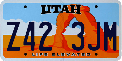 UT license plate Z423JM