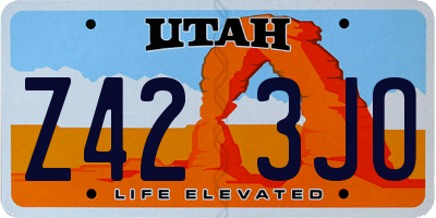 UT license plate Z423JO