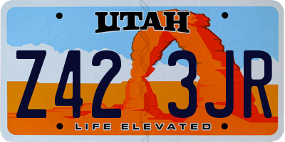 UT license plate Z423JR