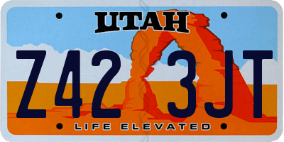 UT license plate Z423JT