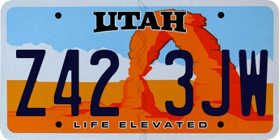 UT license plate Z423JW