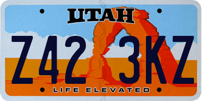 UT license plate Z423KZ