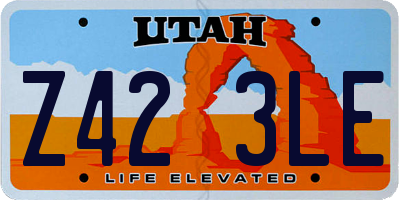 UT license plate Z423LE