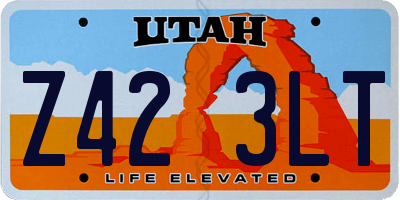 UT license plate Z423LT