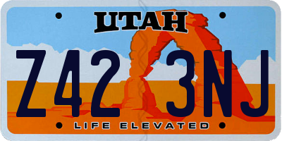 UT license plate Z423NJ