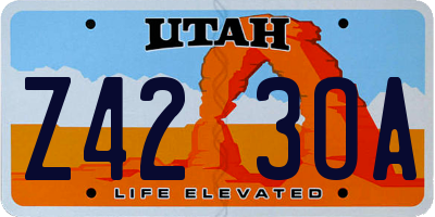 UT license plate Z423OA