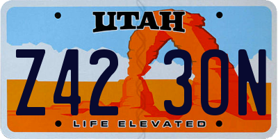 UT license plate Z423ON
